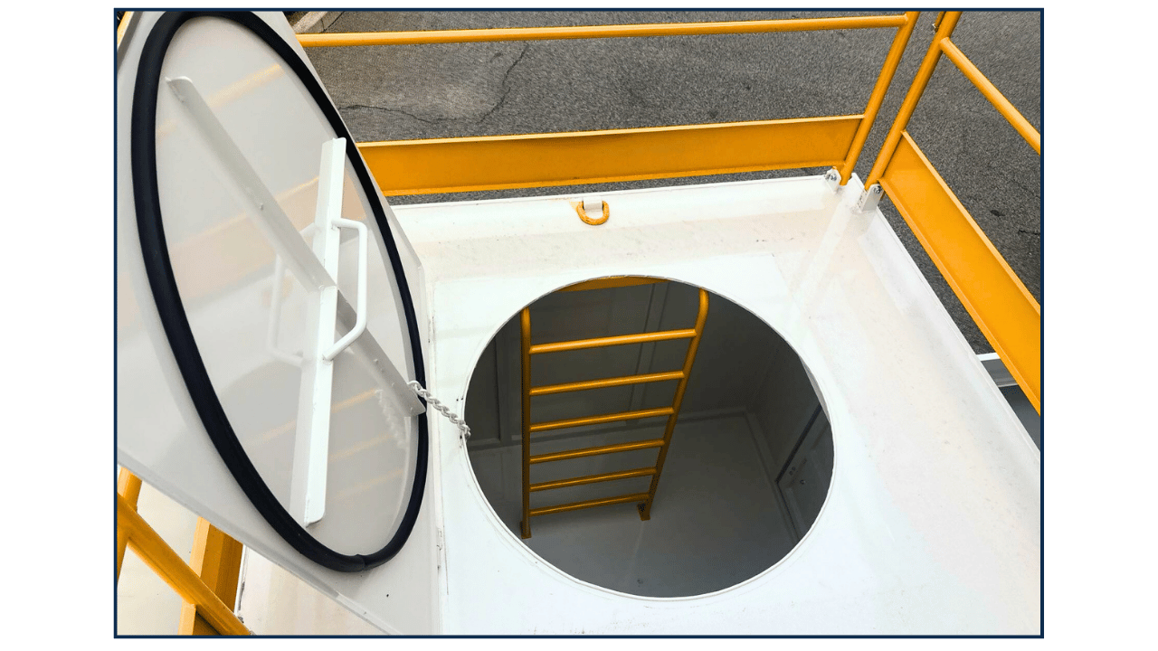 Custom Hino Hybrid Working at heights platform with handrails on Kuuwa training truck