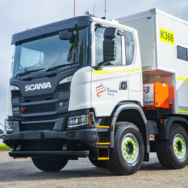 Custom-built crib room in Scania truck for WA mining operations