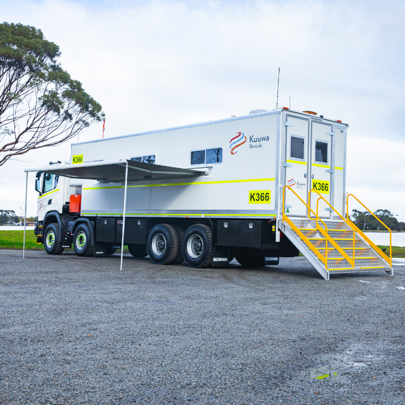 Custom-built crib room in Scania truck for WA mining operations