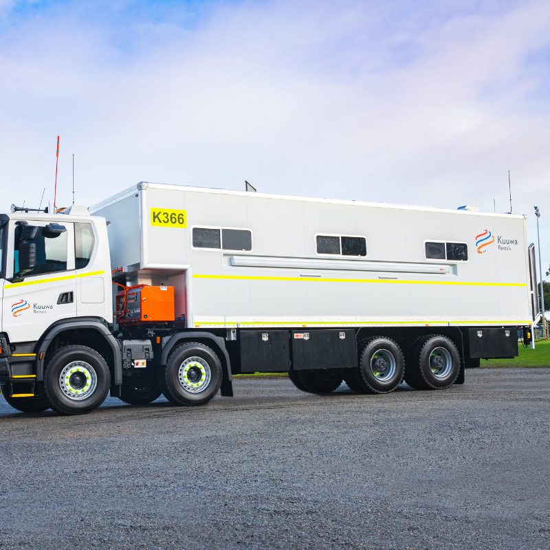 Custom-built crib room in Scania truck for WA mining operations